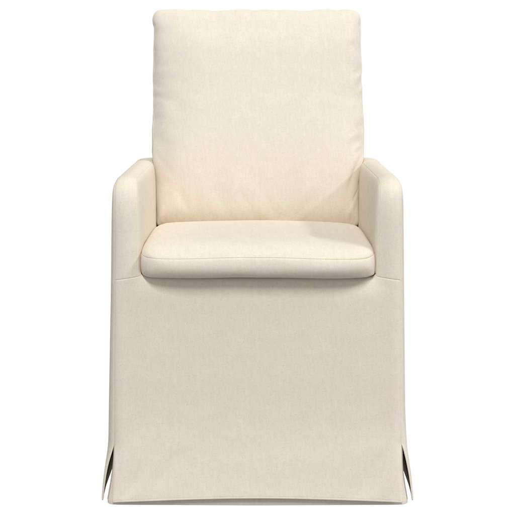 Καρέκλες φαγητού 2 pcs Μπεζ 57 x 67 x 98 εκ Λινό - Pakobazaar