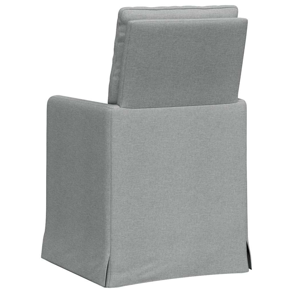 Καρέκλες φαγητού 2 pcs Ανοιχτό γκρι 57 x 67 x 98 εκ ύφασμα