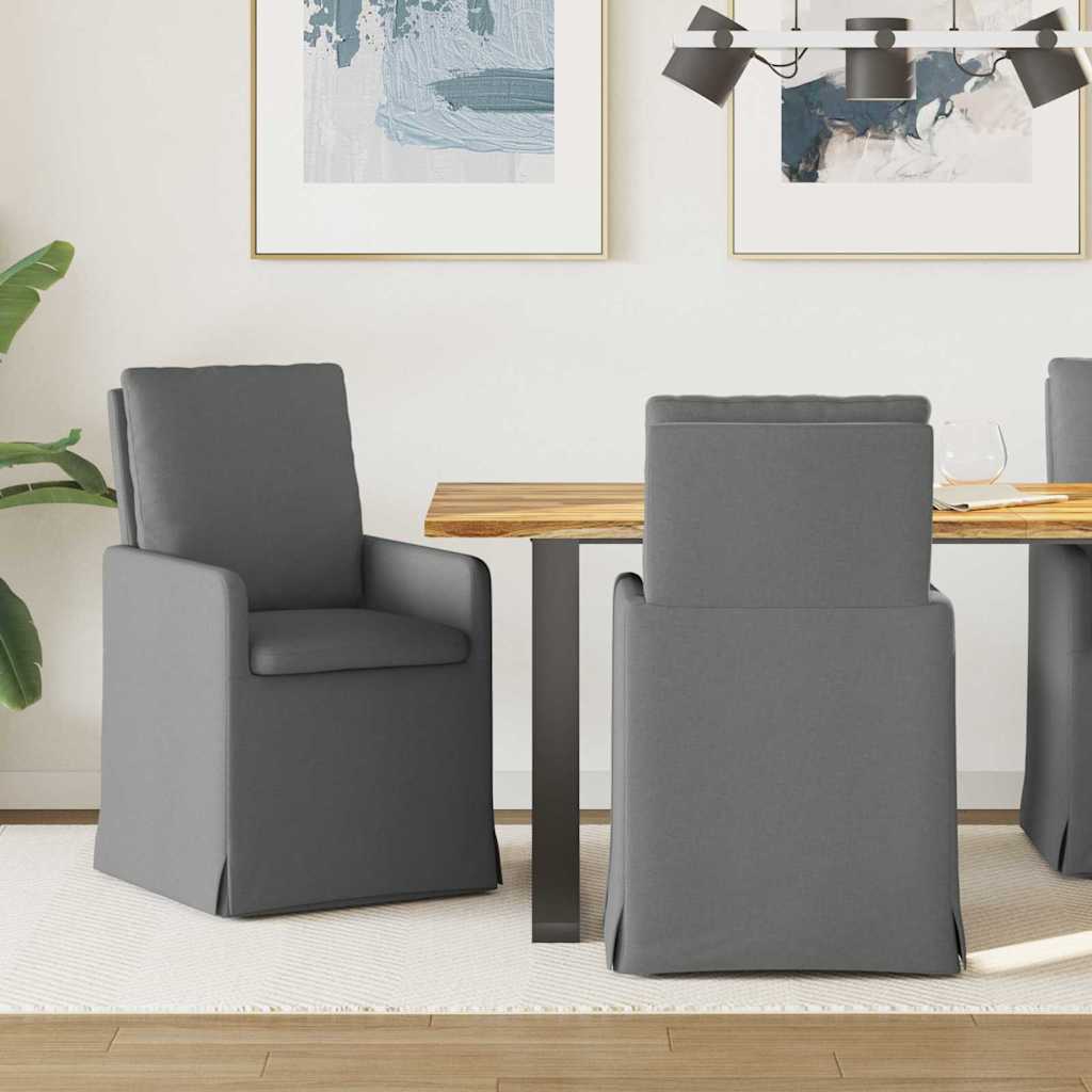 Καρέκλες φαγητού 2 pcs Σκούρο γκρι 57 x 67 x 98 εκ ύφασμα