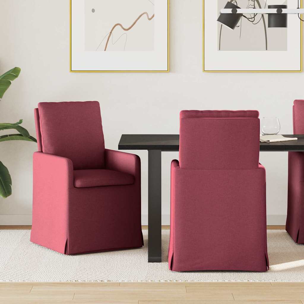 Καρέκλες φαγητού 2 pcs Μπορντό 57 x 67 x 98 εκ ύφασμα