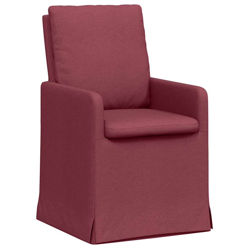 Καρέκλες φαγητού 2 pcs Μπορντό 57 x 67 x 98 εκ ύφασμα
