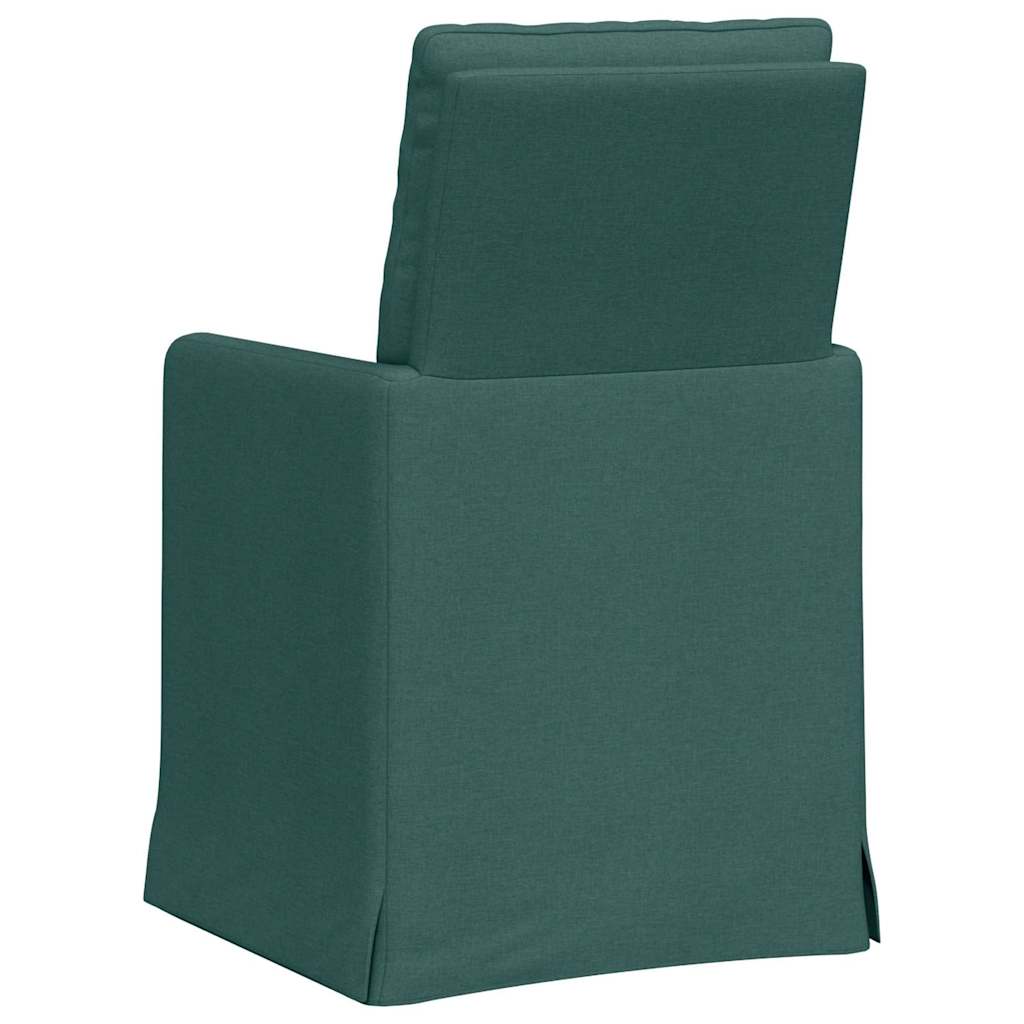 Καρέκλες φαγητού 2 pcs Σκούρο πράσινο 57 x 67 x 98 εκ ύφασμα