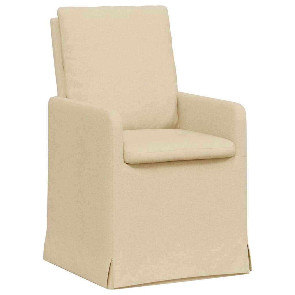 Καρέκλες φαγητού 2 pcs Κρεμ 57 x 67 x 98 εκ ύφασμα - Pakobazaar