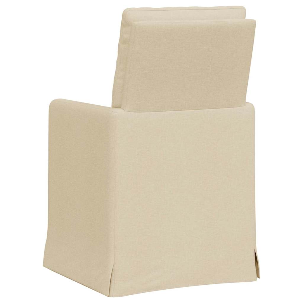 Καρέκλες φαγητού 2 pcs Κρεμ 57 x 67 x 98 εκ ύφασμα - Pakobazaar