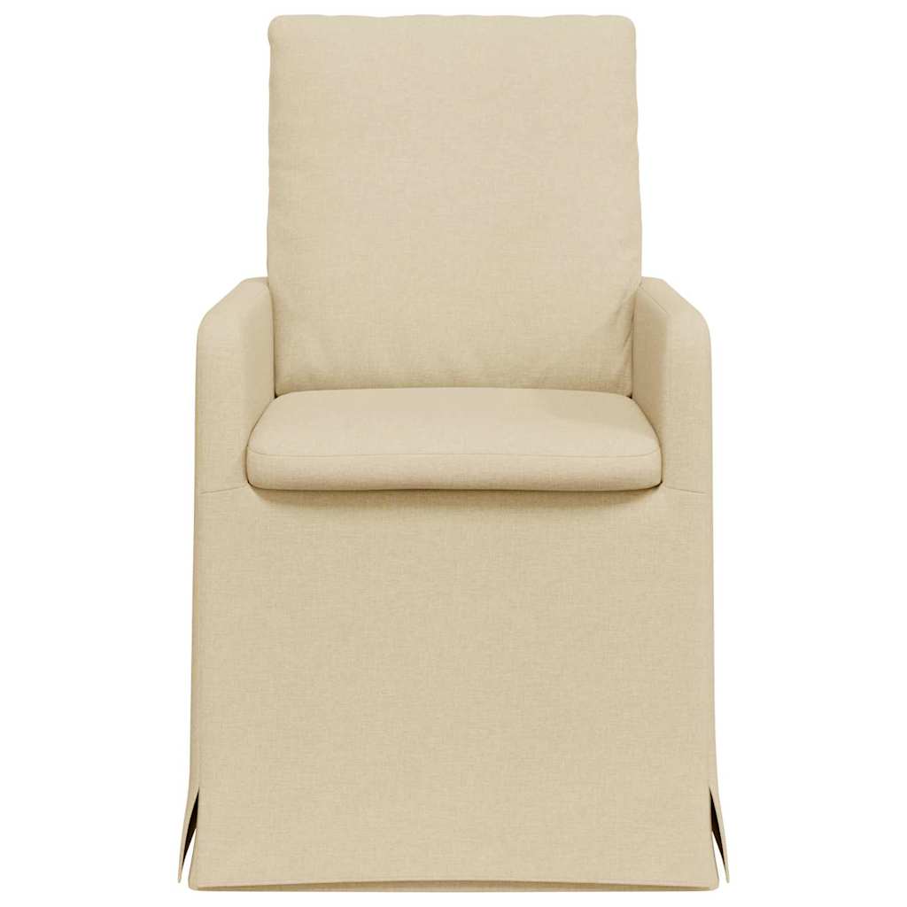 Καρέκλες φαγητού 2 pcs Κρεμ 57 x 67 x 98 εκ ύφασμα - Pakobazaar