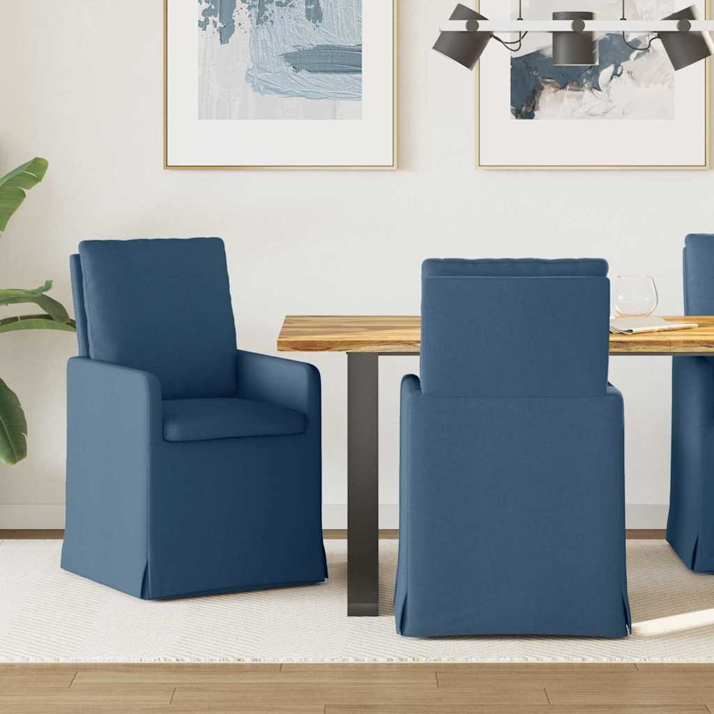 Καρέκλες φαγητού 2 pcs Μπλε 57 x 67 x 98 εκ ύφασμα
