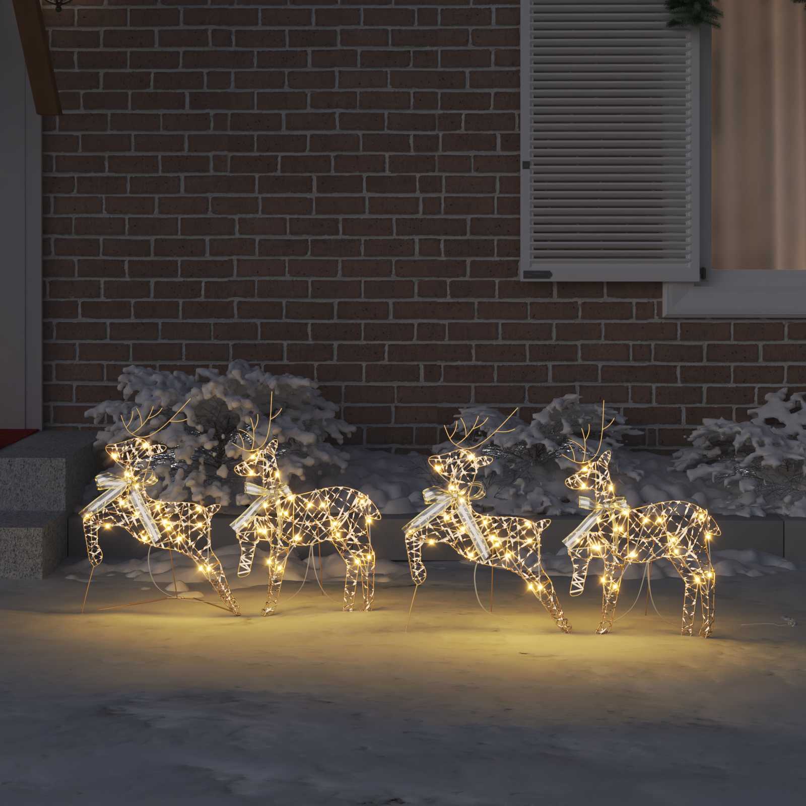 LED Ελάφια με 80 LED 4 pcs Χρυσό PET