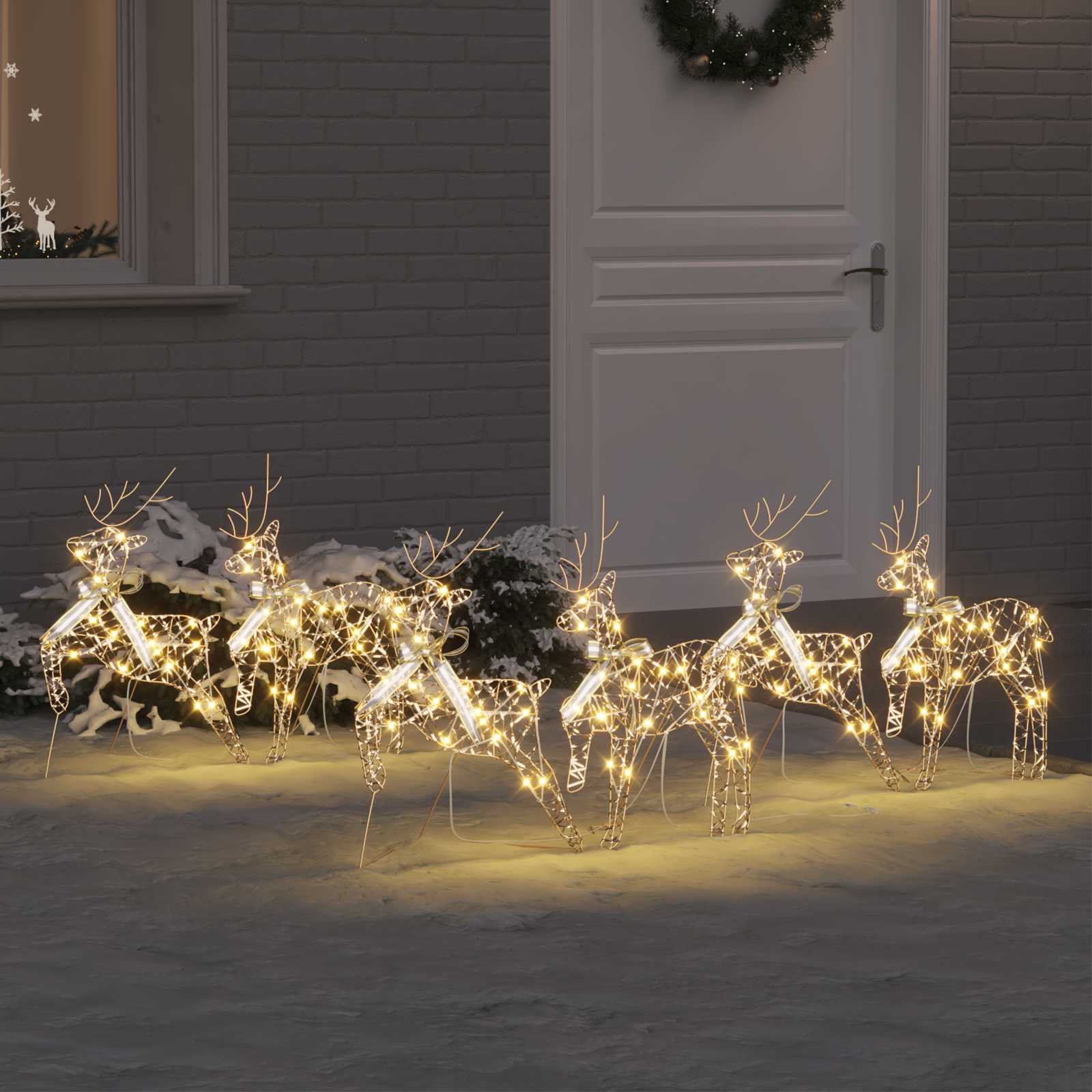LED Ελάφια με 180 LED 6 pcs Χρυσό PET