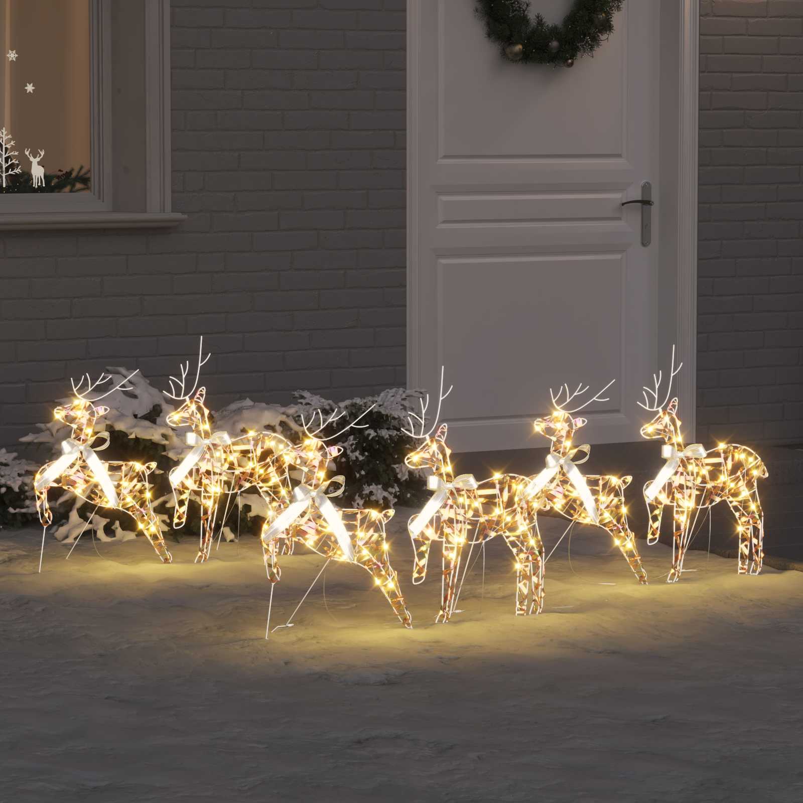 LED Ελάφια 6 τμχ. 180 LED Πολύχρωμο 44 x 18 x 65,5 εκ PET