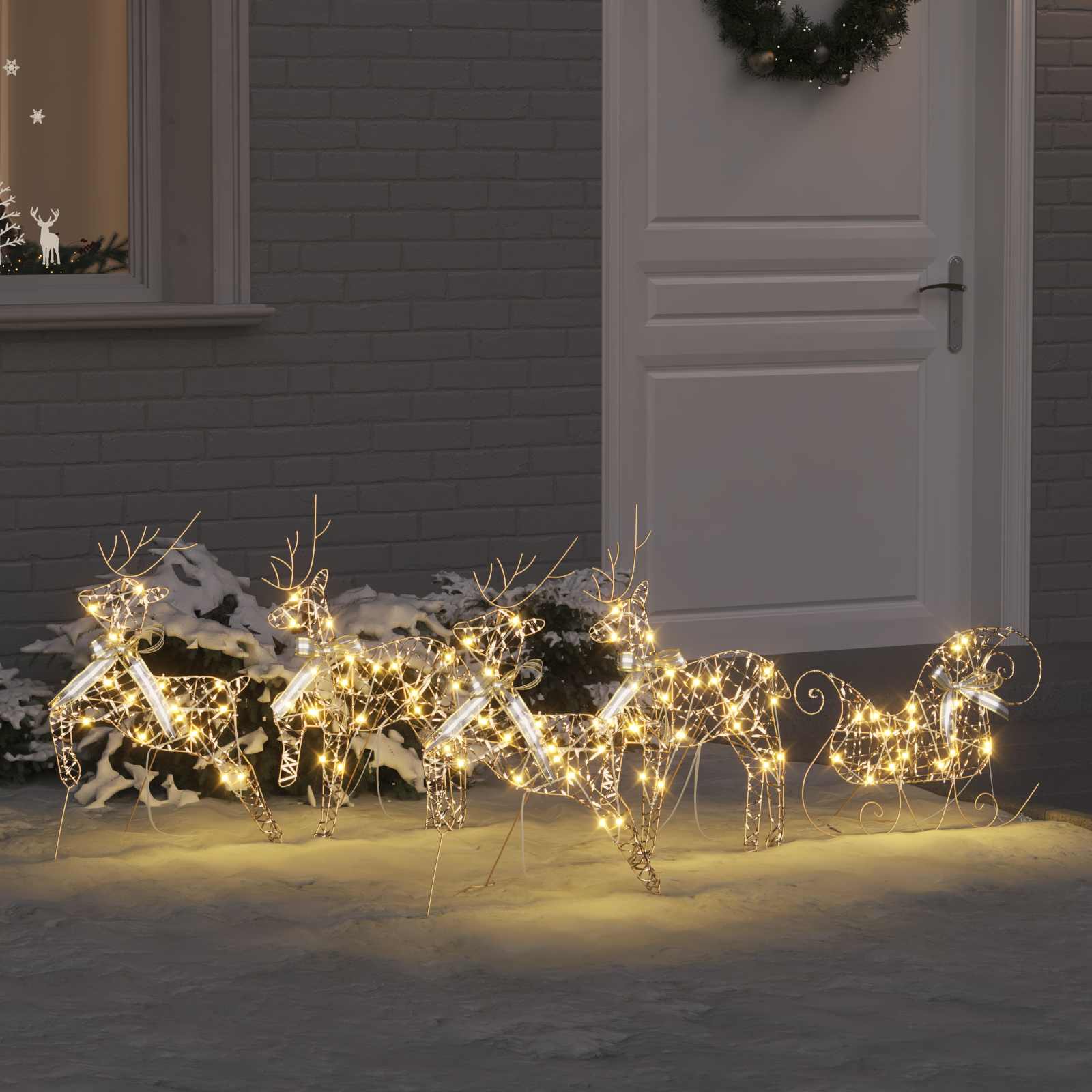 LED Ελάφια με 40 LED 5 pcs Χρυσό PET