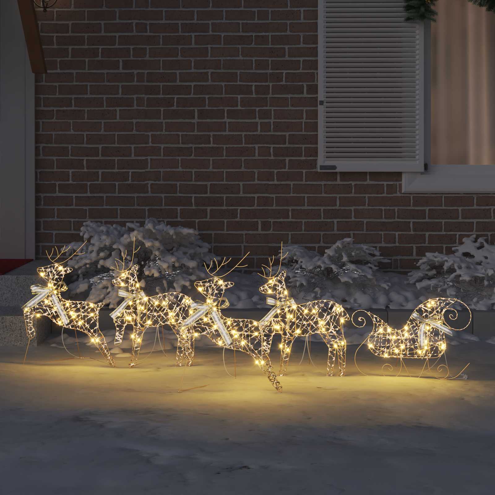 LED Ελάφια με 40 LED 5 pcs Χρυσό PET