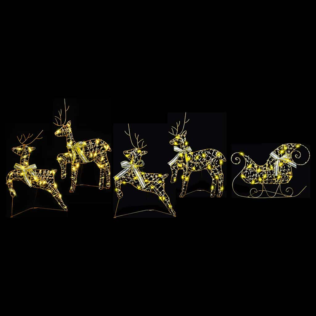 LED Ελάφια με 40 LED 5 pcs Χρυσό PET