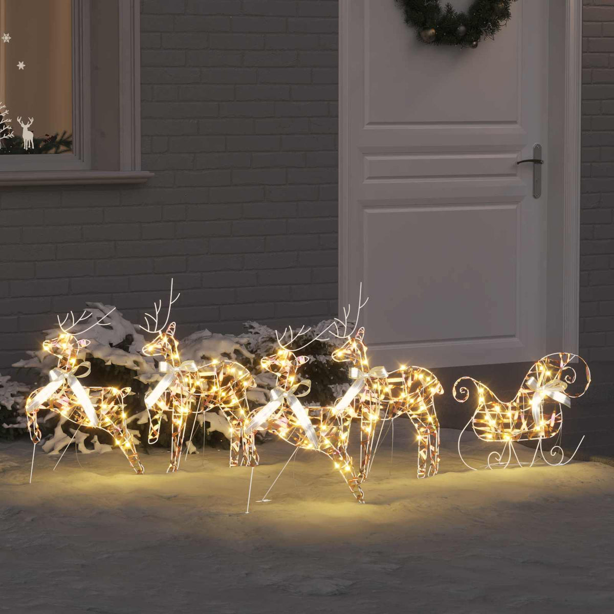 LED Ελάφια 5 τμχ. 40 LED Πολύχρωμο 42 x 15 x 64 εκ PET - Pakobazaar