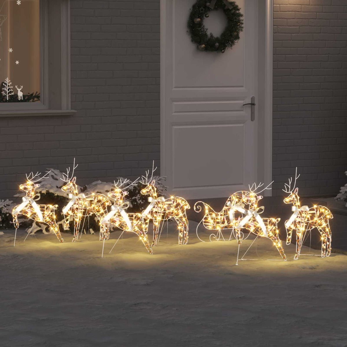LED Ελάφια 7 τμχ. 40 LED Πολύχρωμο 42 x 15 x 64 εκ PET - Pakobazaar