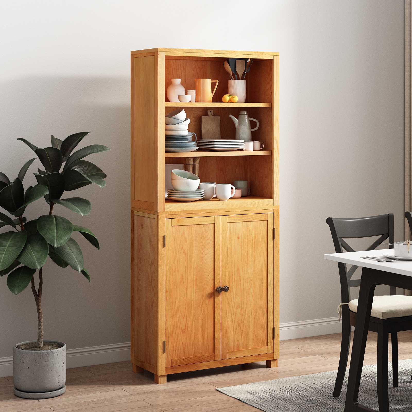 Σετ Αποθηκευτικών Επίπλων με αποθήκευση Καφέ Επεξεργασμένο ξύλο