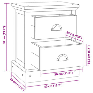 Κομοδίνο με συρτάρι Φυσικό 40 x 30 x 50 cm Στερεό Ξύλο Τίκ - Pakobazaar