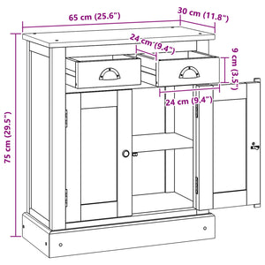 Ντουλάπι αποθήκευσης Φυσικό 65 x 30 x 75 cm Στερεό Ξύλο Τίκ - Pakobazaar