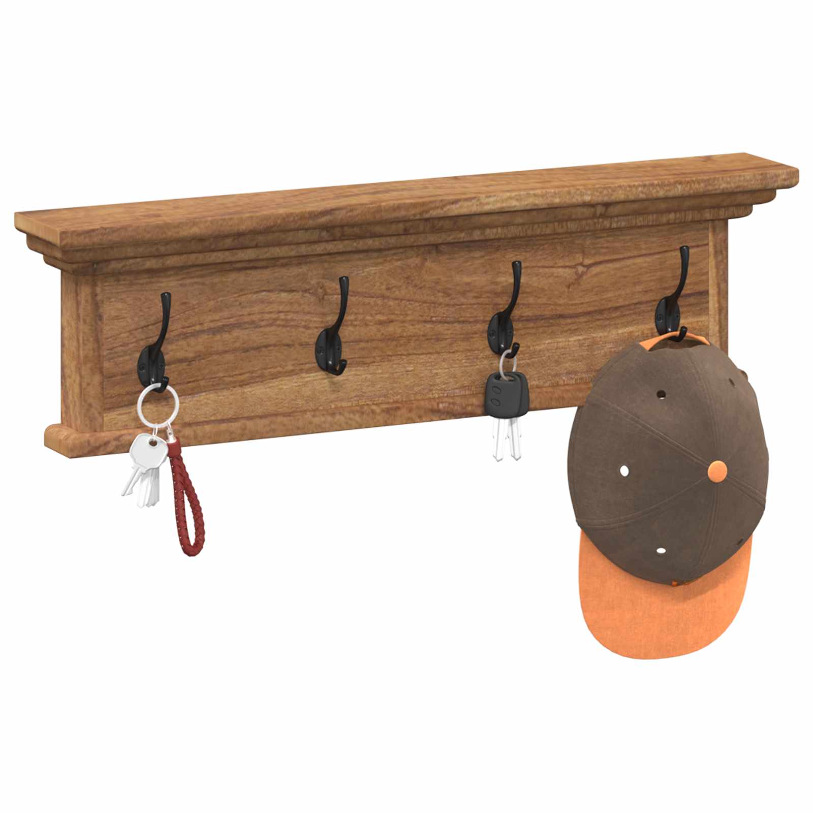 Κρεμάστρα Τοίχου Φυσικό 70 x 10 x 20 cm Στερεό Ξύλο Τίκ - Pakobazaar