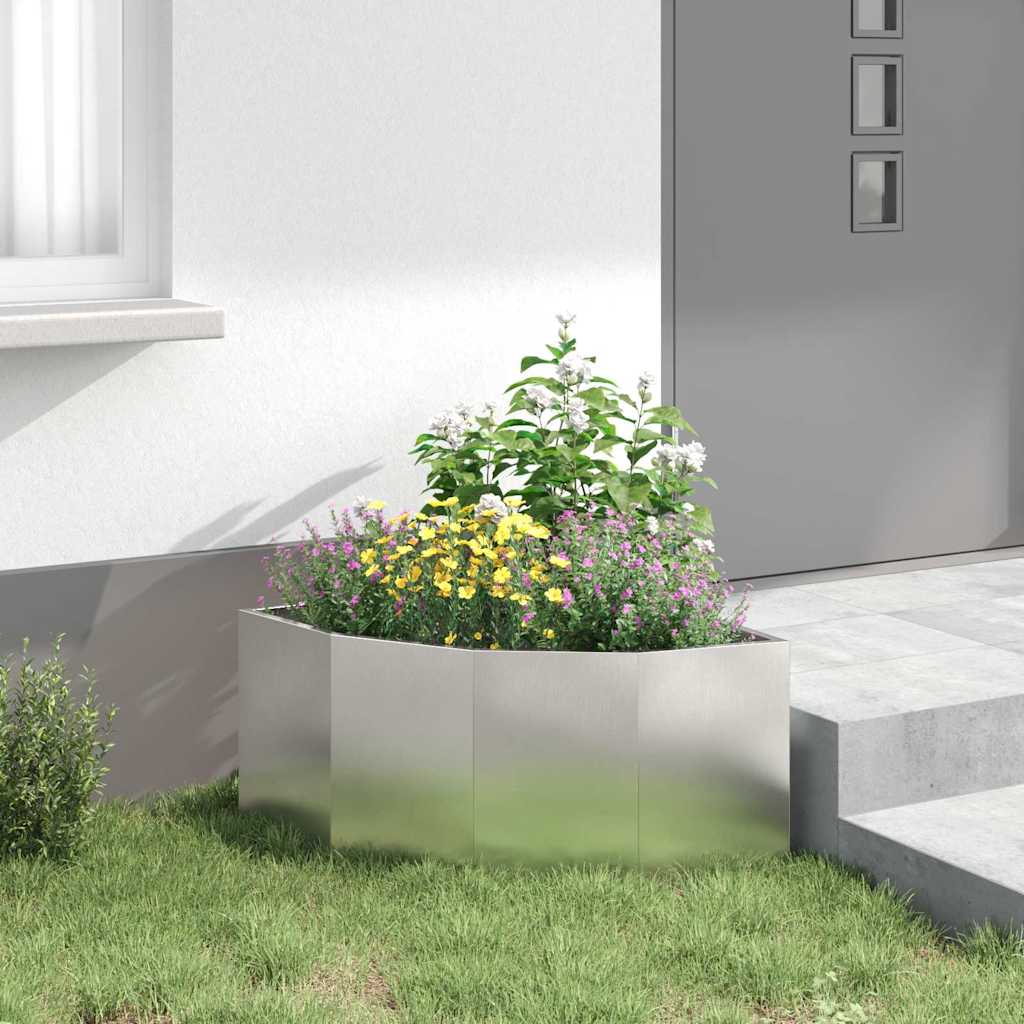 Γωνιακό Ροδόδεντρο Ασημί 60 x 60 x 35 cm Ανοξείδωτο ατσάλι