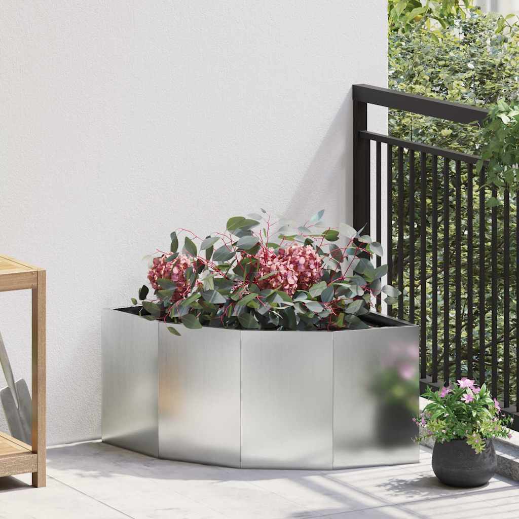 Γωνιακό Ροδόδεντρο Ασημί 60 x 60 x 35 cm Γαλβανισμένος χάλυβας