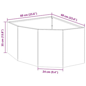 Γωνιακό Ροδόδεντρο Ασημί 60 x 60 x 35 cm Γαλβανισμένος χάλυβας