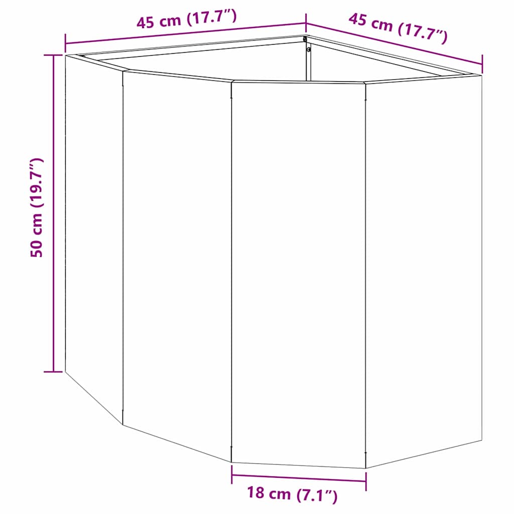 Γωνιακό Ροδόδεντρο Ασημί 45 x 45 x 50 εκ Ανοξείδωτο ατσάλι