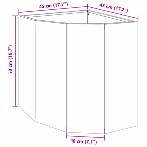 Γωνιακό Ροδόδεντρο Ασημί 45 x 45 x 50 εκ Γαλβανισμένος χάλυβας