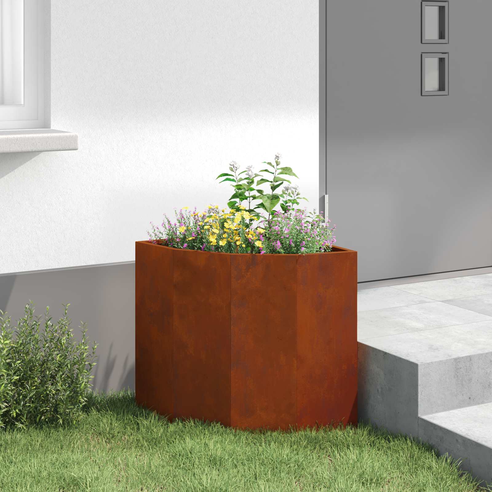 Γωνιακό Ροδόδεντρο Σκ rusty 45 x 45 x 50 εκ - Pakobazaar