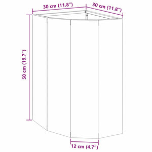 Γωνιακό Ροδόδεντρο Ανθρακί 30 x 30 x 50 cm Ατσάλι