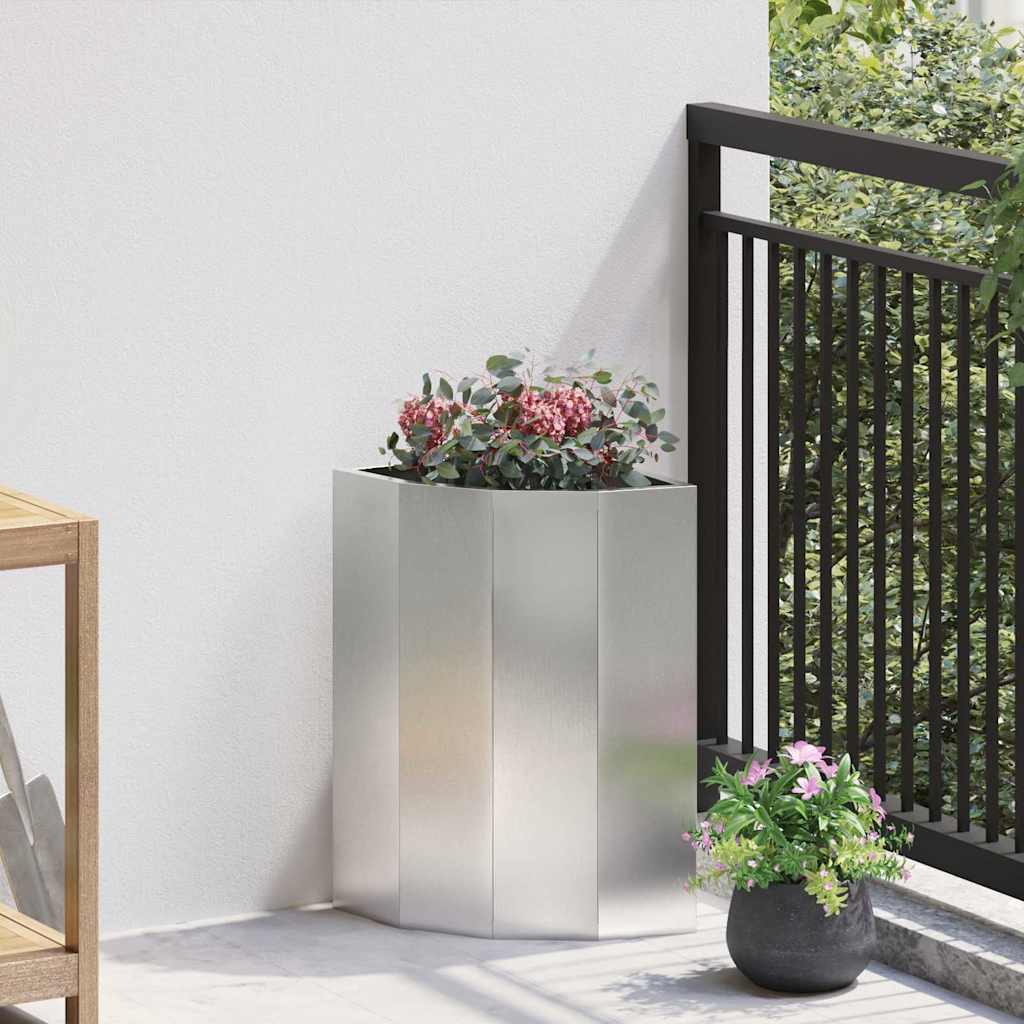 Γωνιακό Ροδόδεντρο Ασημί 30 x 30 x 50 cm Ανοξείδωτο ατσάλι