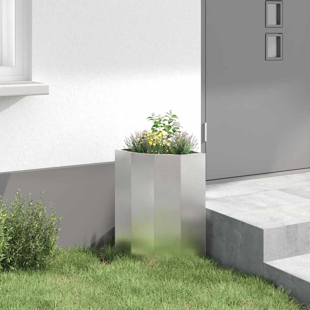 Γωνιακό Ροδόδεντρο Ασημί 30 x 30 x 50 cm Ανοξείδωτο ατσάλι