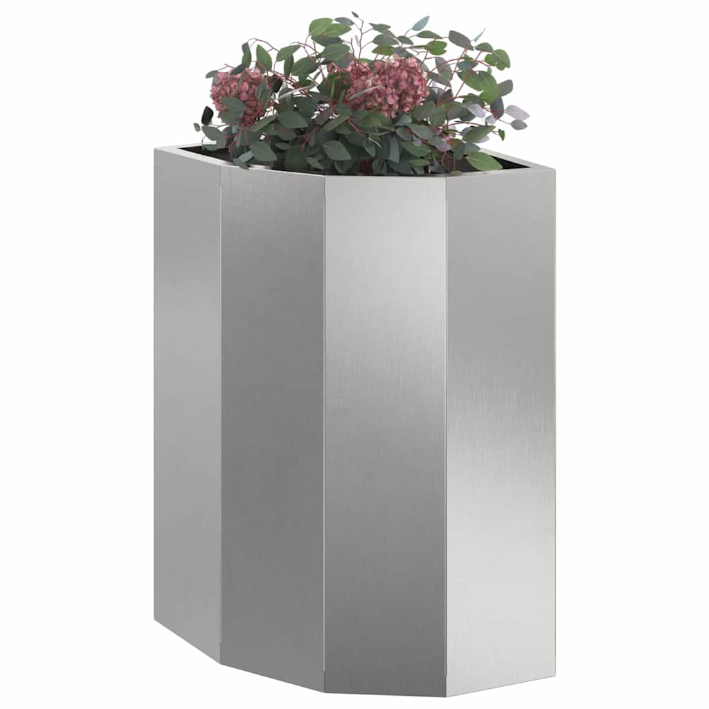 Γωνιακό Ροδόδεντρο Ασημί 30 x 30 x 50 cm Ανοξείδωτο ατσάλι