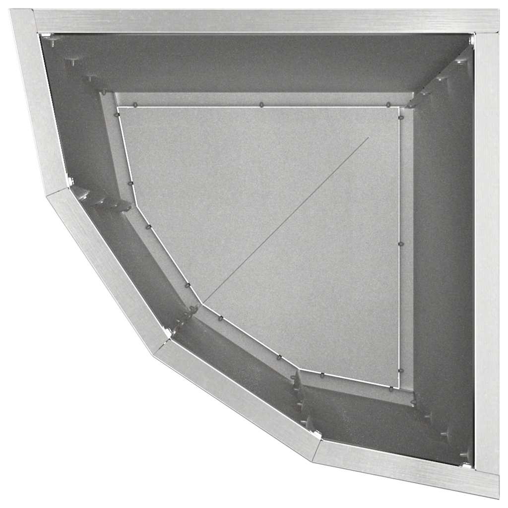 Γωνιακό Ροδόδεντρο Ασημί 30 x 30 x 50 cm Ανοξείδωτο ατσάλι