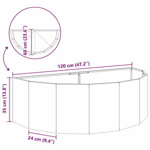 Γλάστρα Ασημί 120 x 60 x 35 cm Επικαλυμμένος Χάλυβας