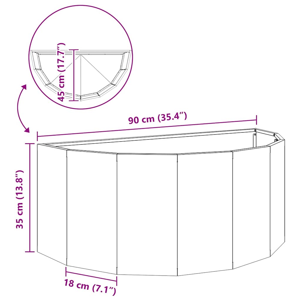 Γλάστρα Λευκό 90 x 45 x 35 cm Ατσάλι