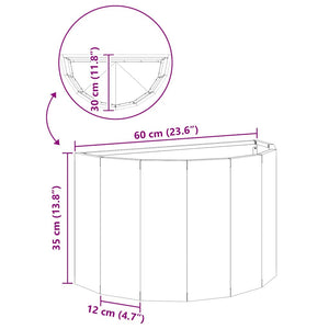 Γλάστρα Ανθρακί 60 x 30 x 35 εκ Ατσάλι
