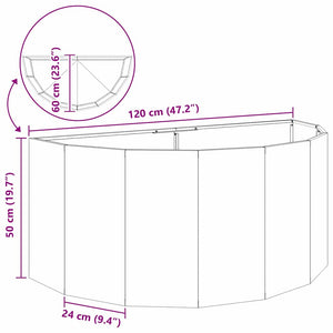 Γλάστρα Μαύρο 120 x 60 x 50 εκ. Ατσάλι