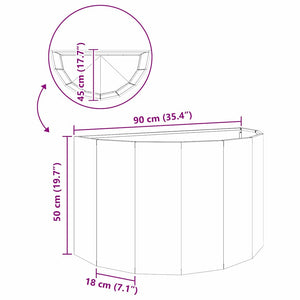 Γλάστρα Ανθρακί 90 x 45 x 50 εκ. Ατσάλι