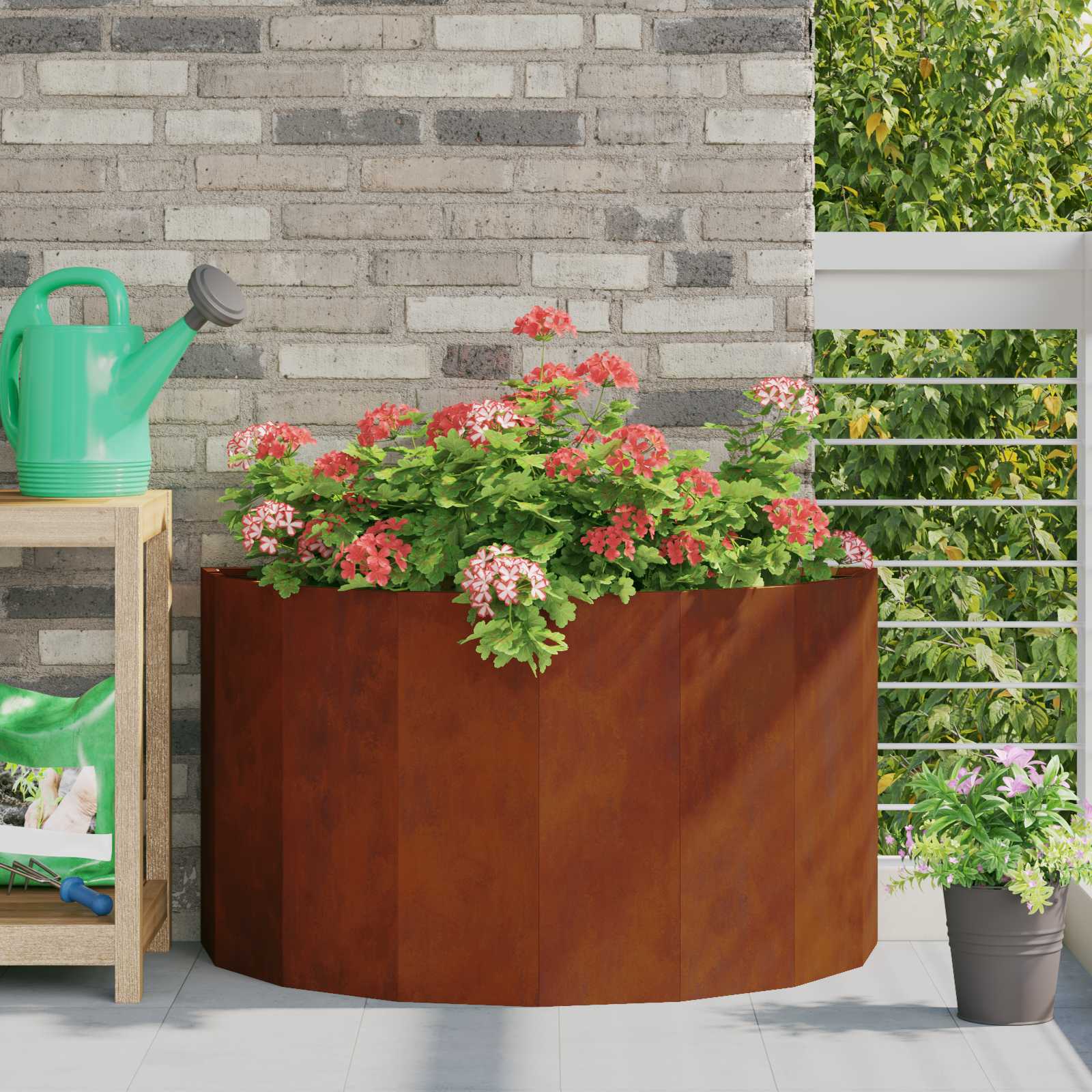 Γλάστρα Σκ rusty 90 x 45 x 50 εκ. Ατσάλι Σκληρυθέν στον Αέρα