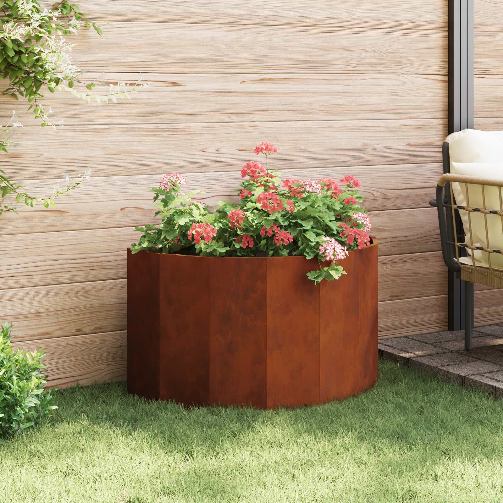 Γλάστρα Σκ rusty 90 x 45 x 50 εκ. Ατσάλι Σκληρυθέν στον Αέρα