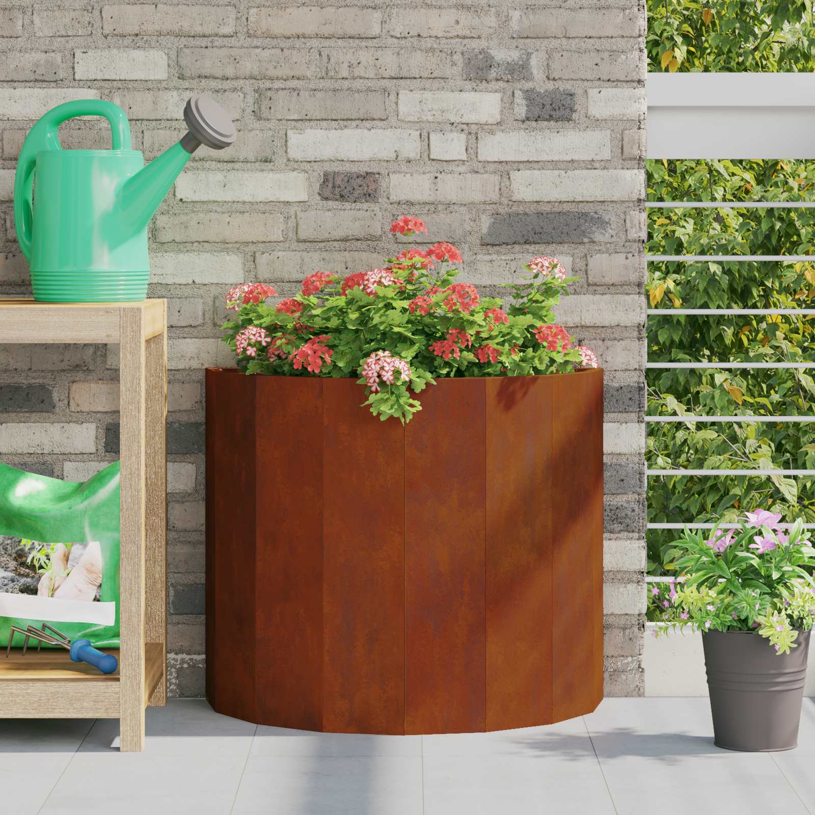 Γλάστρα Σκ rusty 60 x 30 x 50 εκ. Ατσάλι Σκληρυθέν στον Αέρα
