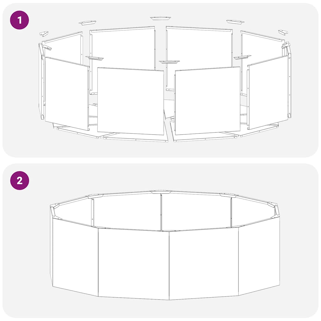 Γλάστρα Λευκό 120 x 120 x 35 εκ Ατσάλι