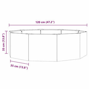 Γλάστρα Ανθρακί 120 x 120 x 35 εκ Ατσάλι - Pakobazaar