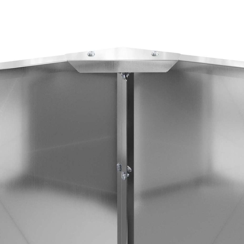 Γλάστρα Ασημί 120 x 120 x 35 εκ Επικαλυμμένος Χάλυβας