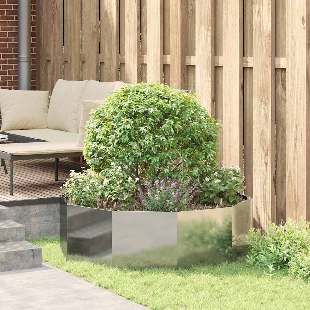 Γλάστρα Ασημί 120 x 120 x 35 εκ Επικαλυμμένος Χάλυβας