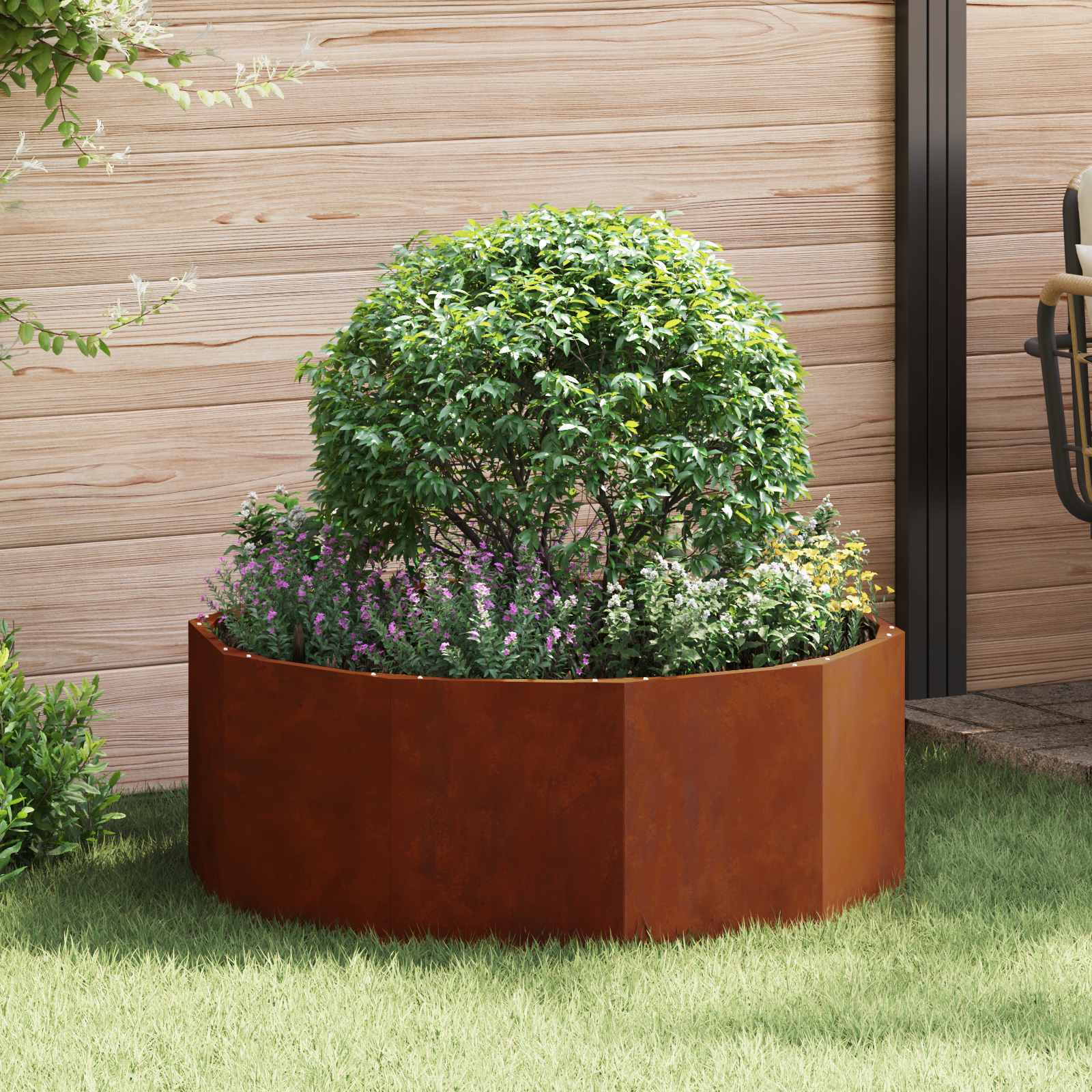 Γλάστρα Σκ rusty 90 x 90 x 35 εκ Ατσάλι Σκληρυθέν στον Αέρα - Pakobazaar
