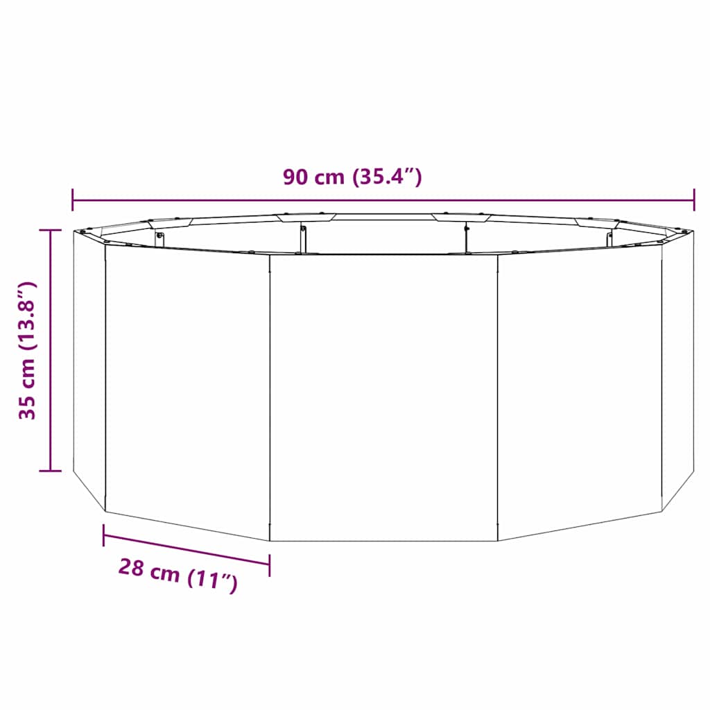 Γλάστρα Σκ rusty 90 x 90 x 35 εκ Ατσάλι Σκληρυθέν στον Αέρα - Pakobazaar
