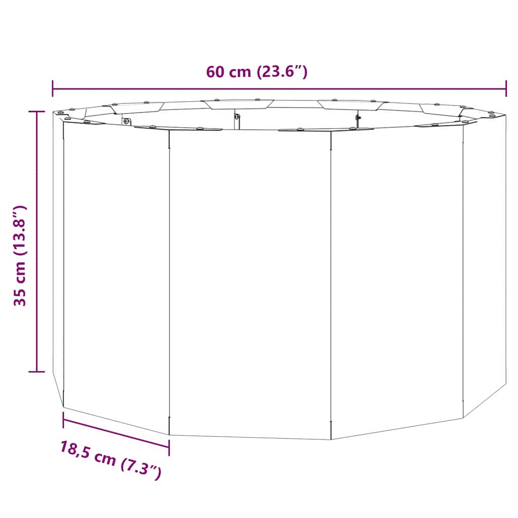 Γλάστρα Λευκό 60 x 60 x 35 cm Ατσάλι