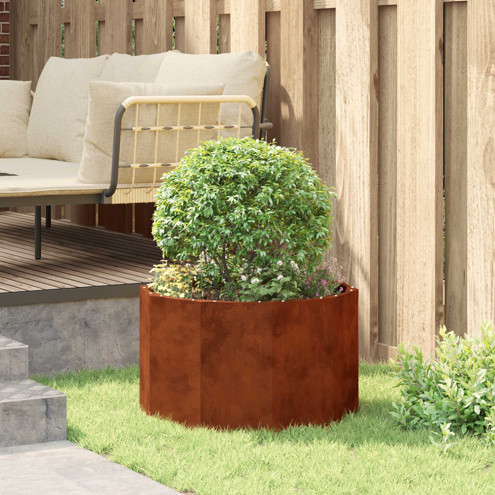 Γλάστρα Σκ rusty 60 x 60 x 35 cm Ατσάλι Σκληρυθέν στον Αέρα