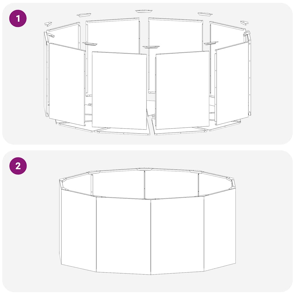Γλάστρα Μαύρο 120 x 120 x 50 εκ Ατσάλι